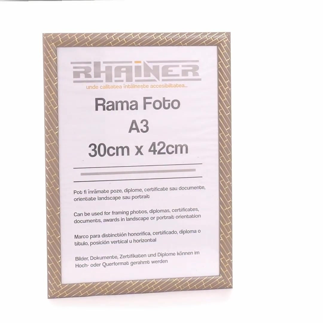 Barrio gray+gold photo frame A3