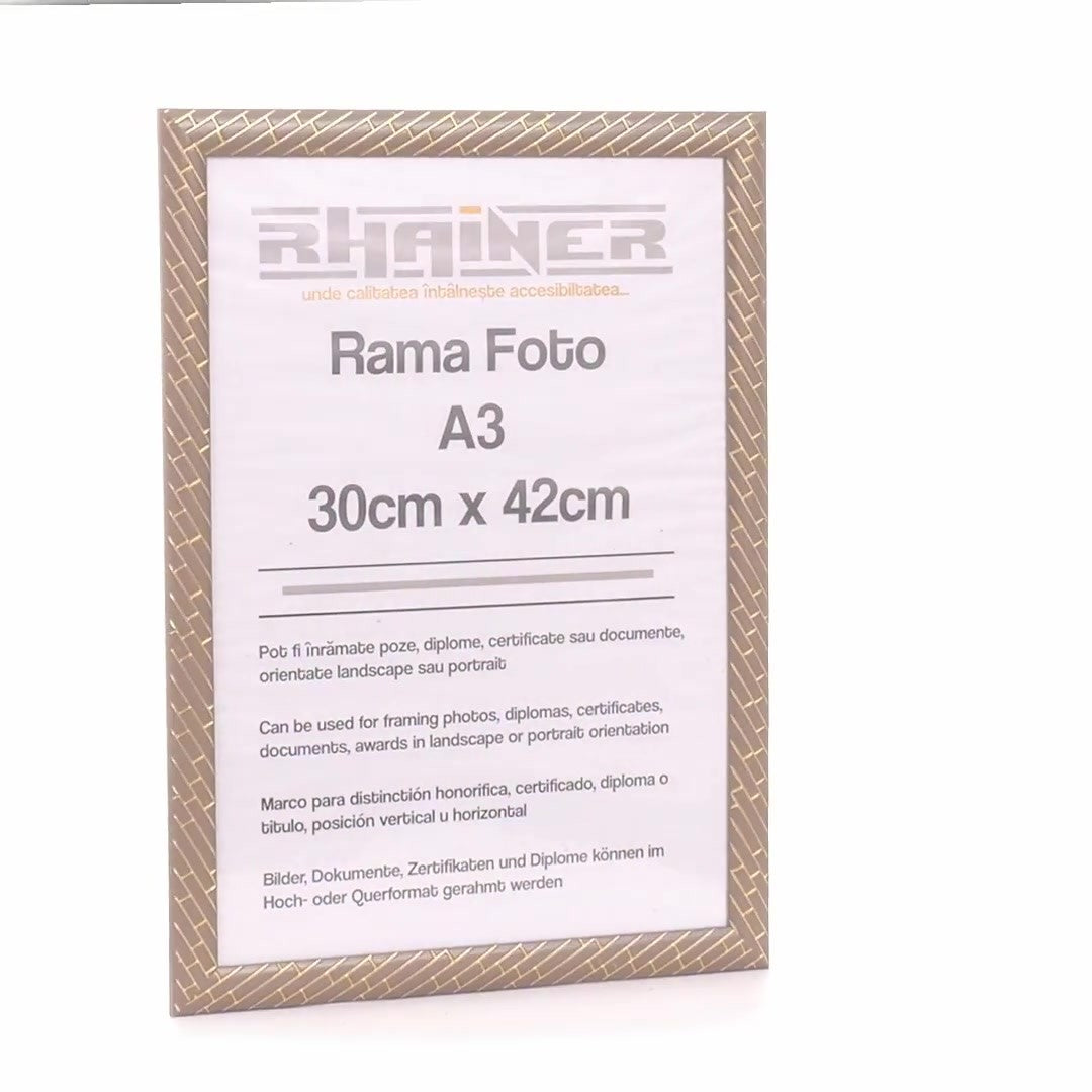 Barrio gray+gold photo frame A3