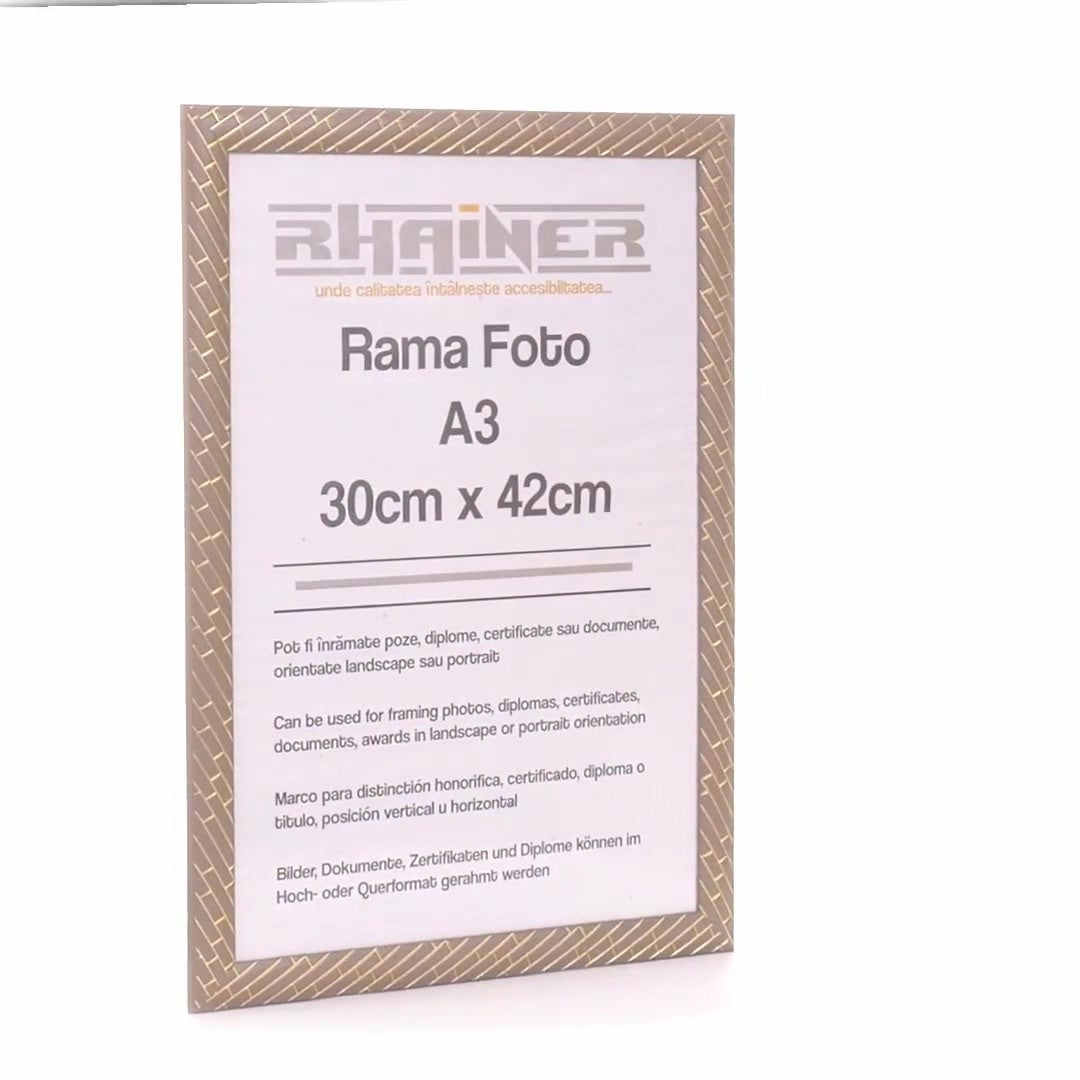 Barrio gray+gold photo frame A3