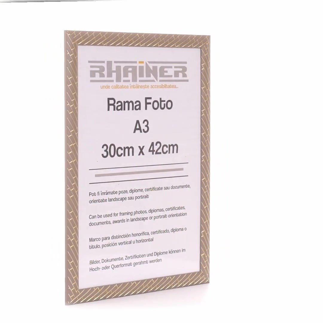 Barrio gray+gold photo frame A3