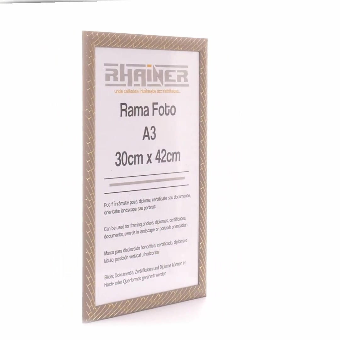 Barrio gray+gold photo frame A3