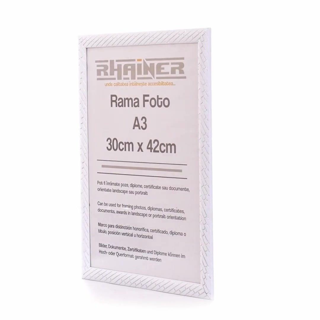 Barrio white+silver photo frame A3
