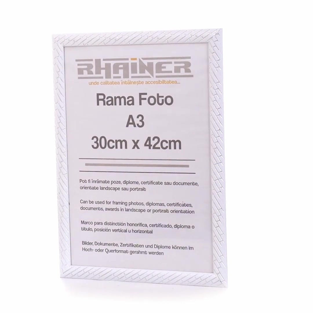Barrio white+silver photo frame A3