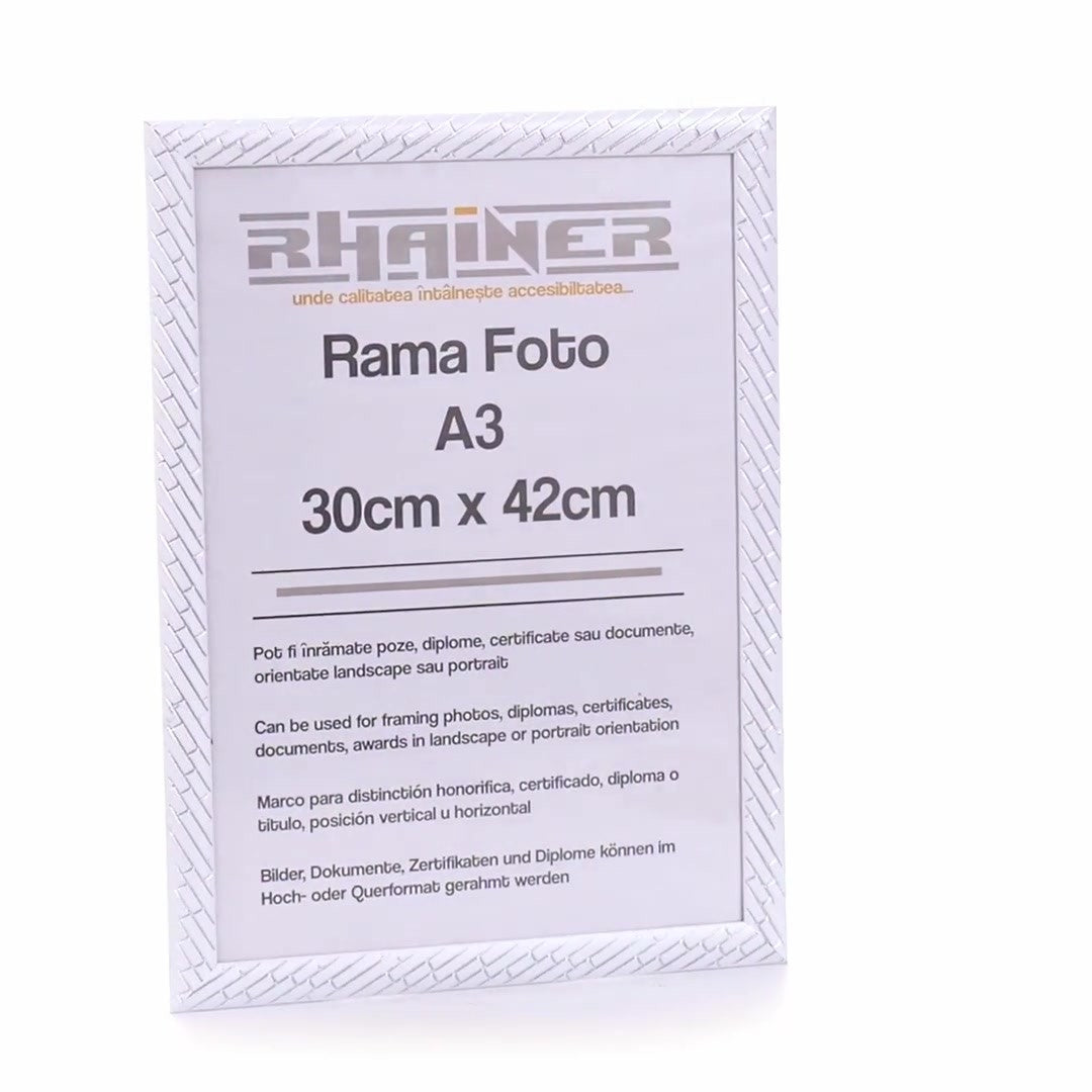 Barrio white+silver photo frame A3