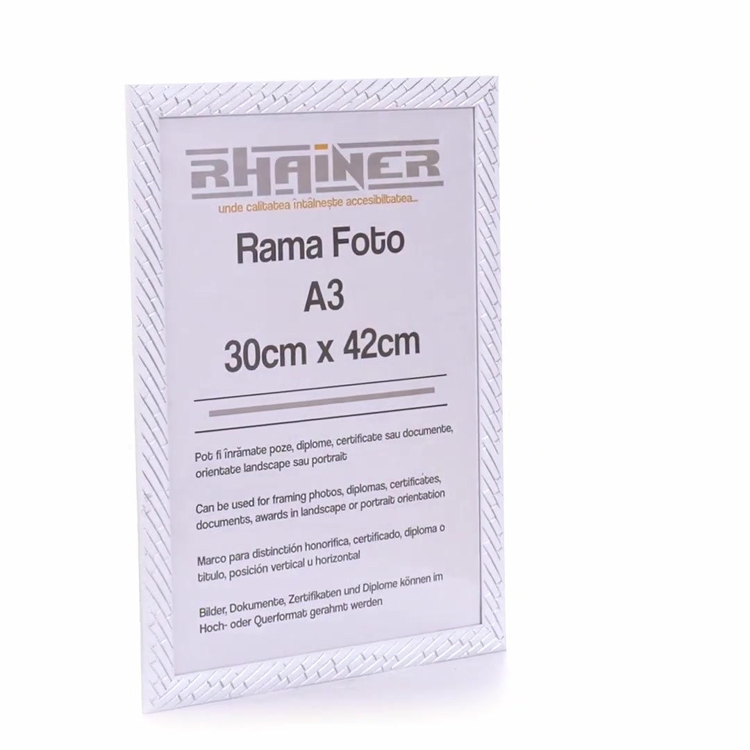 Barrio white+silver photo frame A3