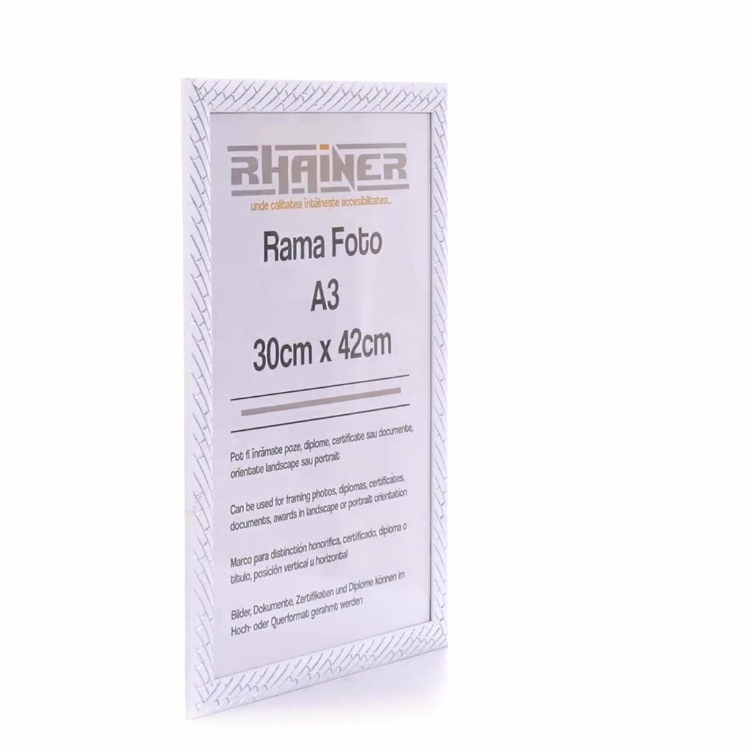 Barrio white+silver photo frame A3