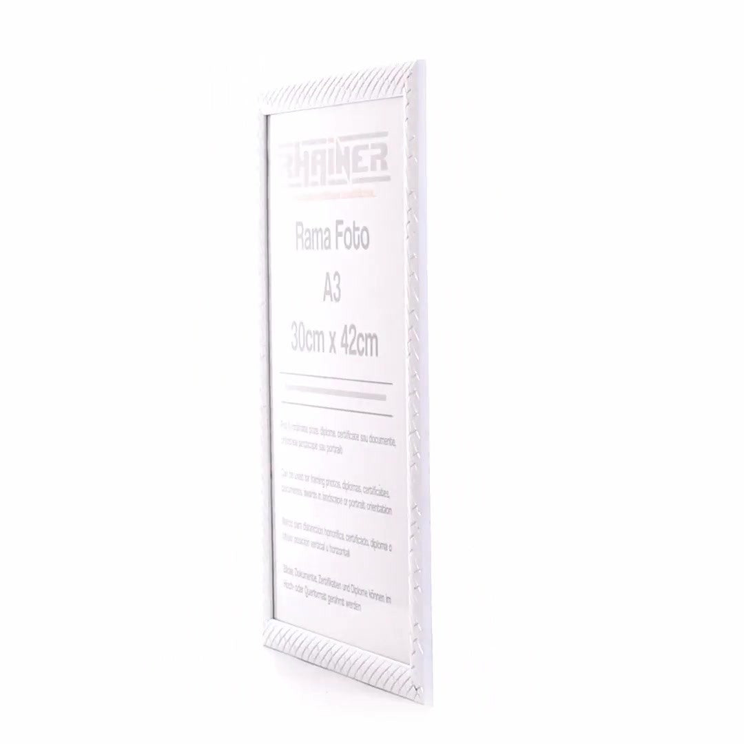 Barrio white+silver photo frame A3