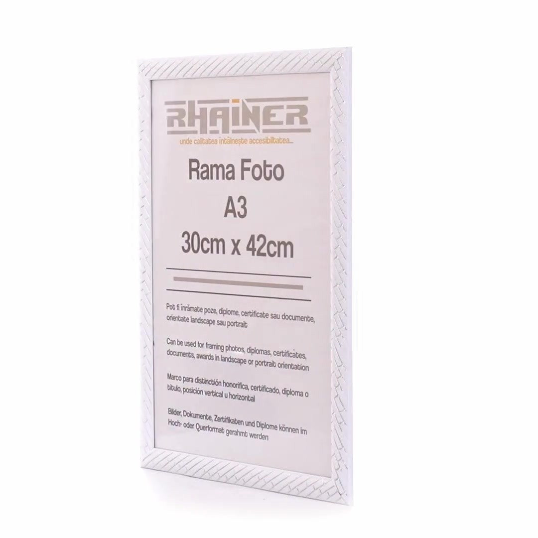 Barrio white+silver photo frame A3