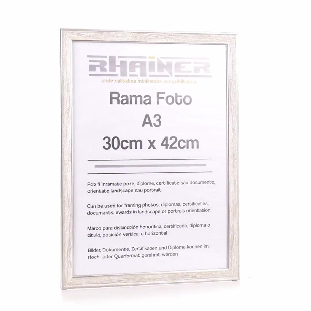 Silver Porto photo frame A3
