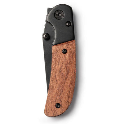 Briceag negru cu maner de lemn gravabil GOLIAT NA3990S129 - Green Print