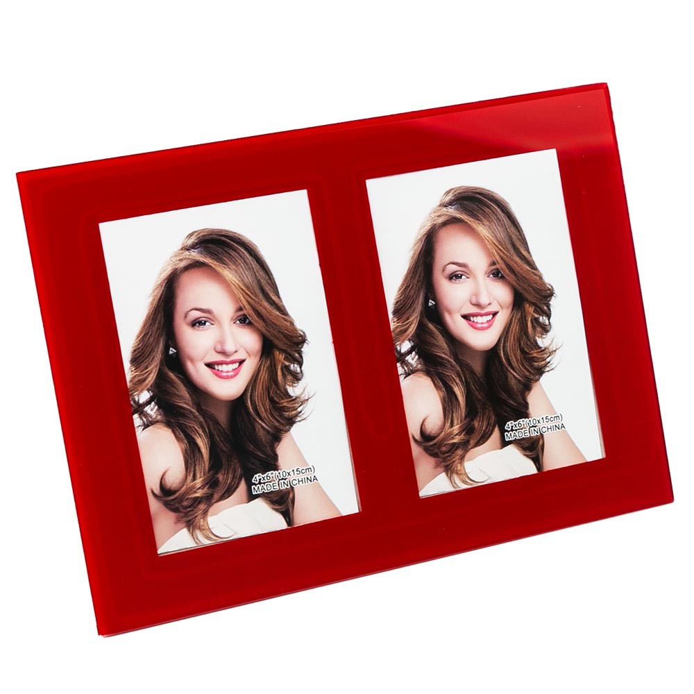 Double glass photo frame Cordoba red 10x15