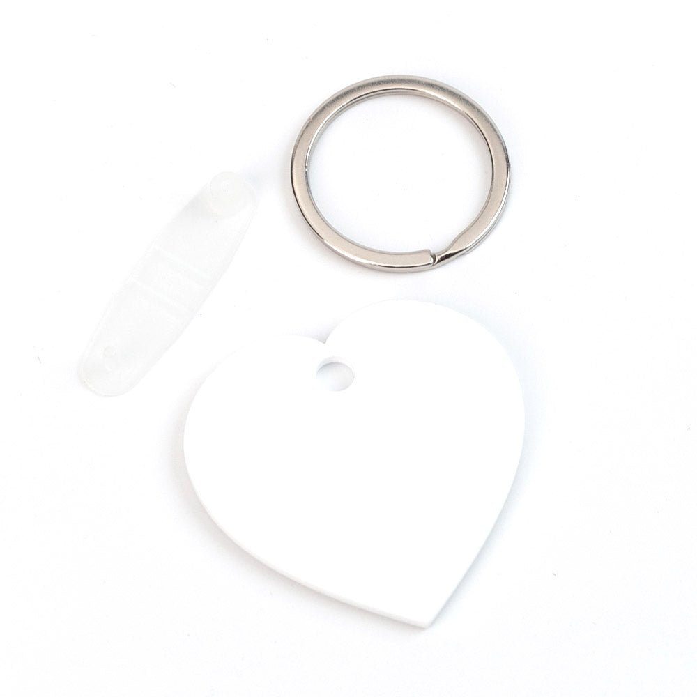 Breloc sublimabil din plastic inima SW650103 - Green Print