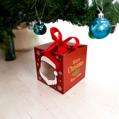 Cutie cani Craciun cu funda rosie