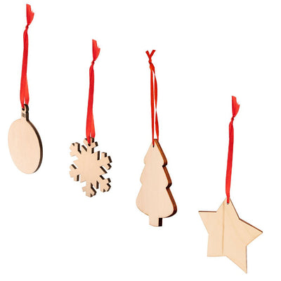 Ornament de brad din lemn cu snur rosu GLOB XM1305S1510 - Green Print