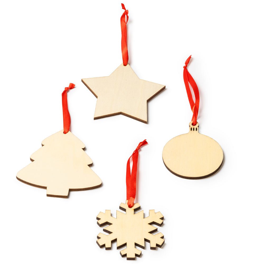 Ornament de brad din lemn cu snur rosu STEA XM1305S1511 - Green Print