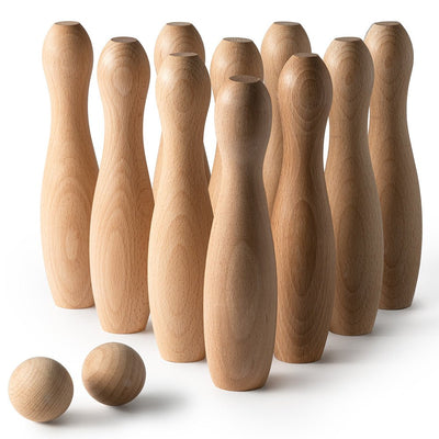 Set joc popice - bowling din lemn JU1040S129 - Green Print