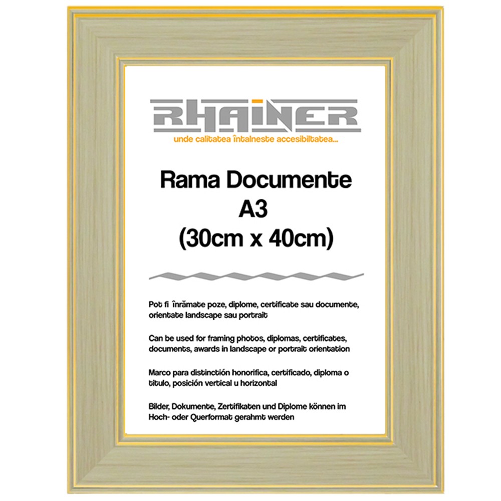 Malaga cream+gold photo frame A3