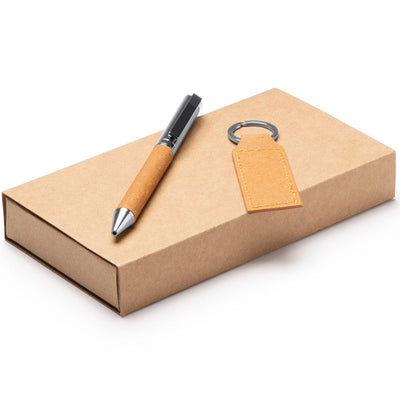 Set premium de pix si breloc din piele reciclata in cutie HW1335TA29 - Green Print