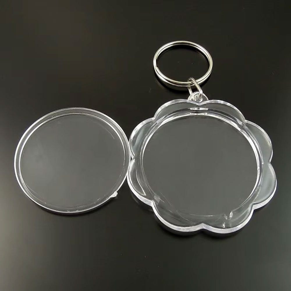 Breloc plastic insertie foto Floare - set 100 buc