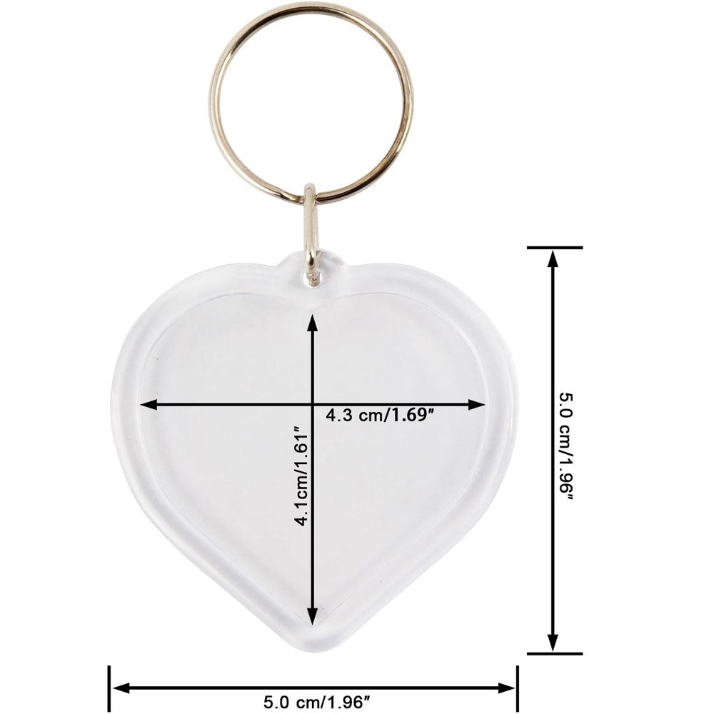 Breloc plastic insertie foto Inima - set 100 buc