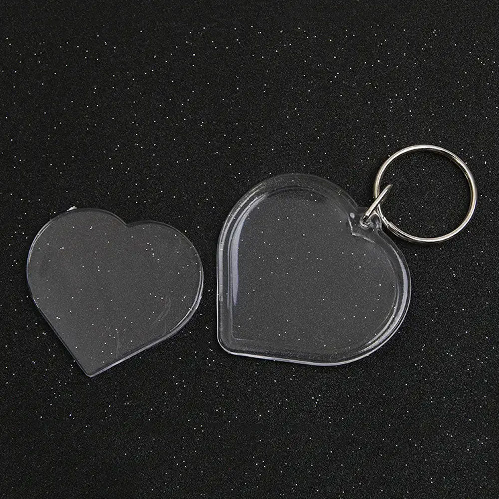 Breloc plastic insertie foto Inima - set 100 buc