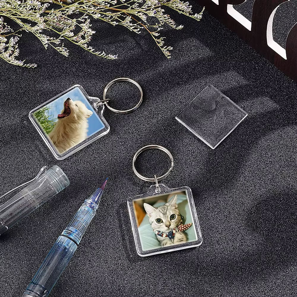 Breloc plastic insertie foto 4x4 - set 100 buc
