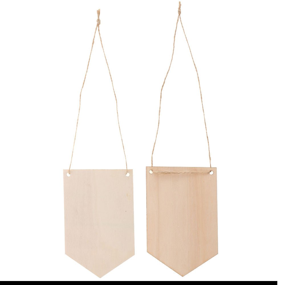 Fanion dreptunghi cu varf din lemn gravabil - set 2 buc DB598312 - Green Print