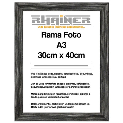 Madrid antracit A3 képkeret