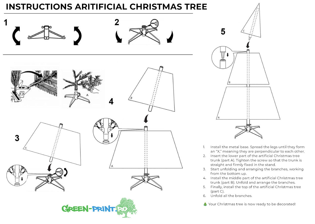 Realistic artificial Christmas fir with metal stand - Spruce