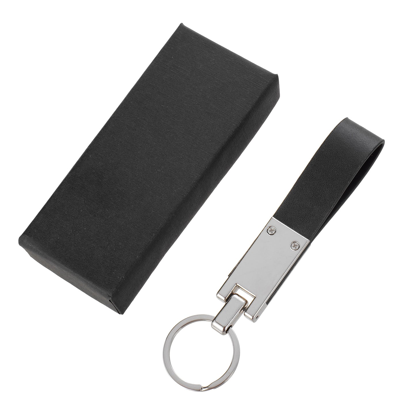 Leather and metal KeyLux keychain