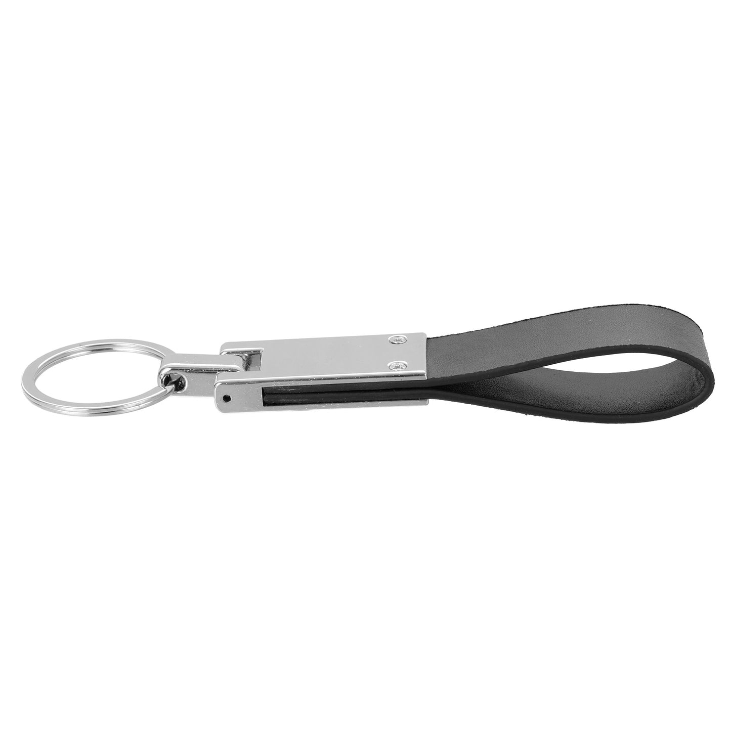 Leather and metal KeyLux keychain