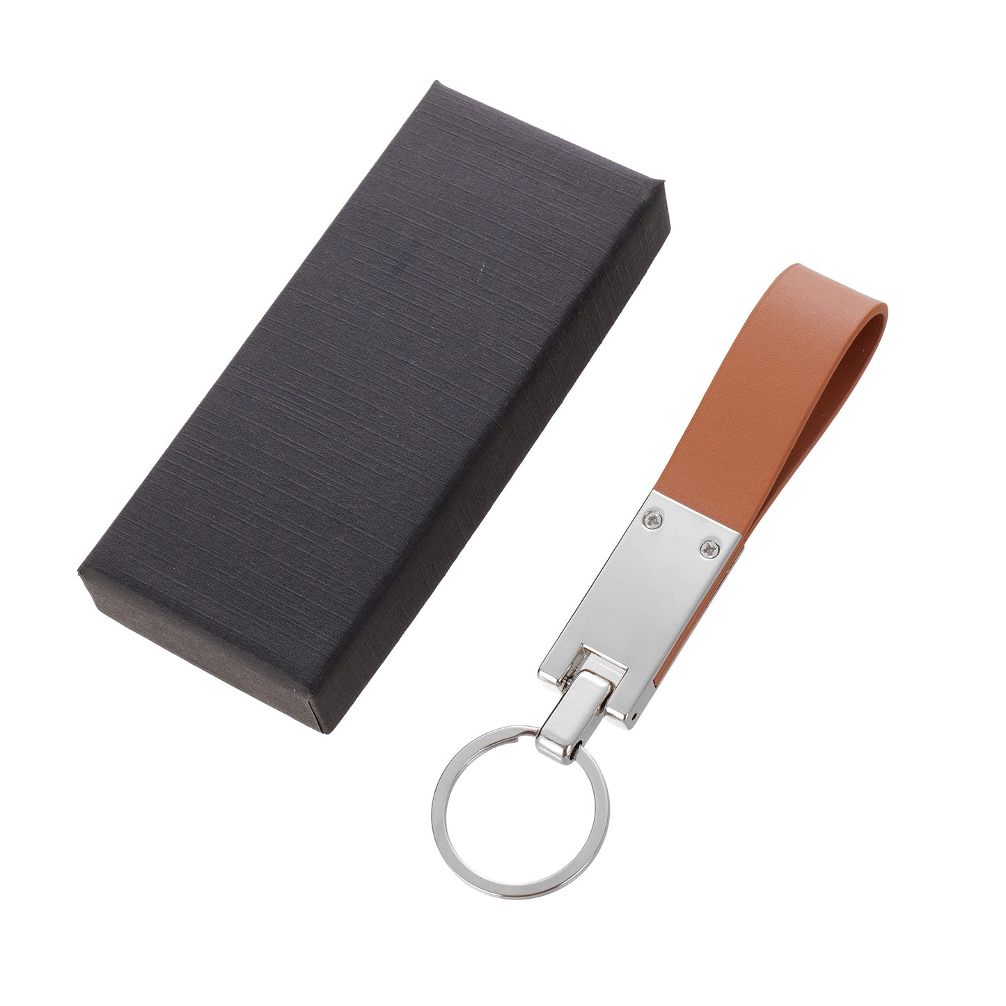 Leather and metal KeyLux keychain