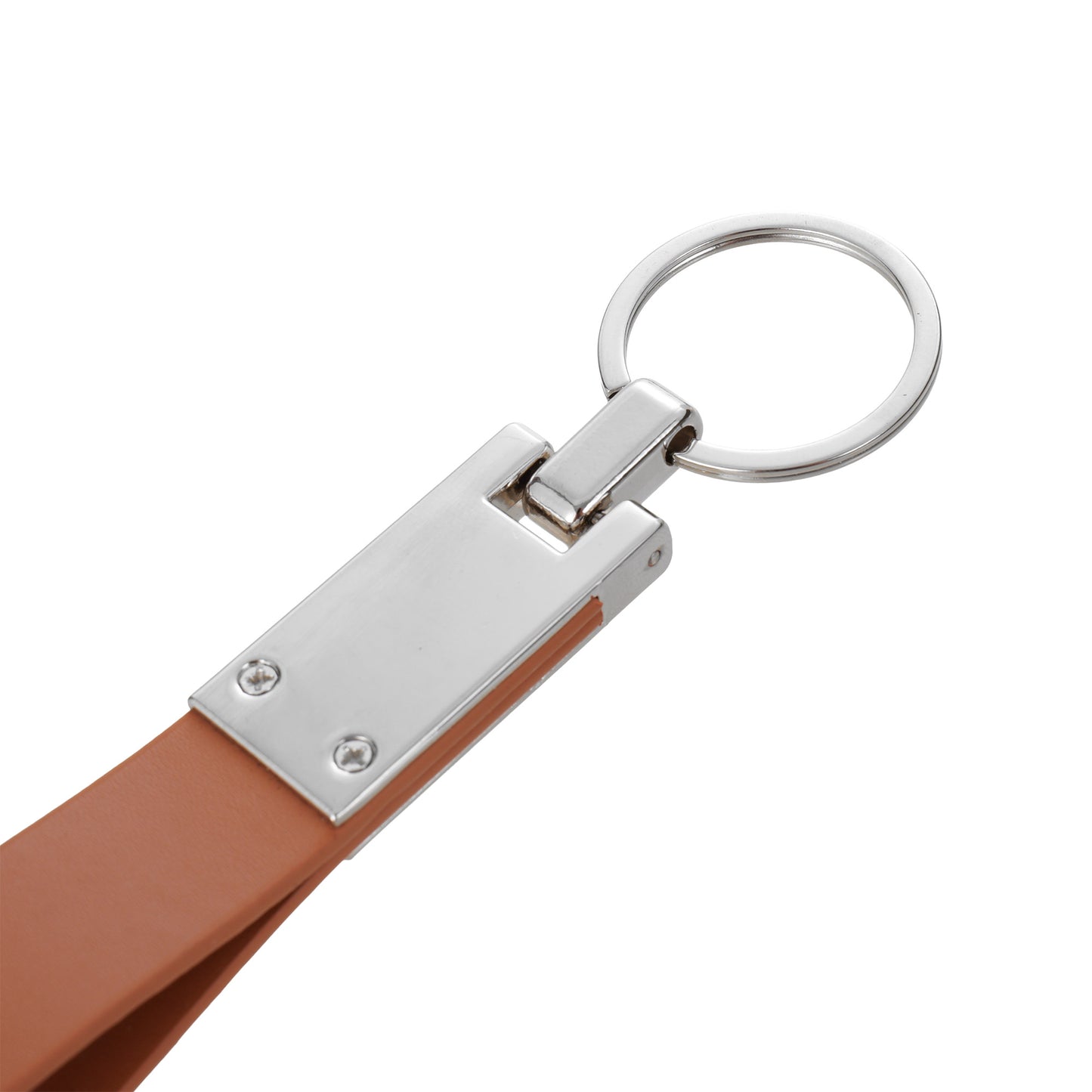 Leather and metal KeyLux keychain