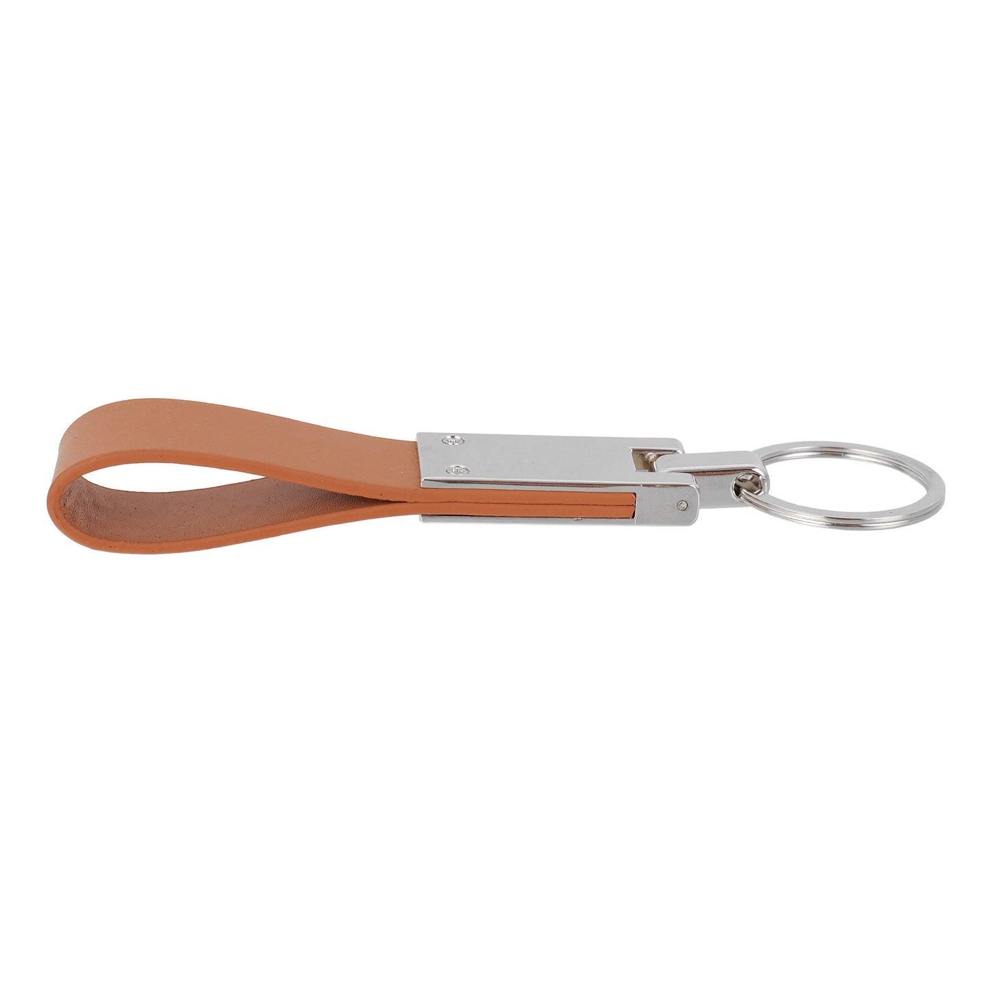 Leather and metal KeyLux keychain