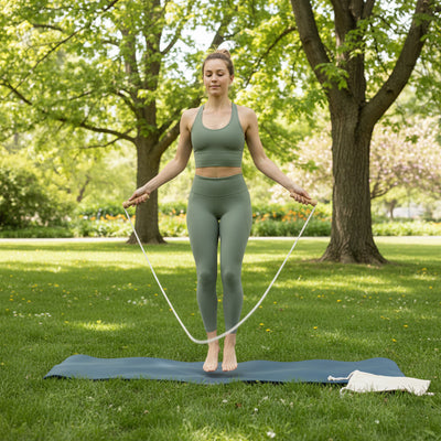 Coarda de sarit cu manere de lemn CP7093S129 - Green Print