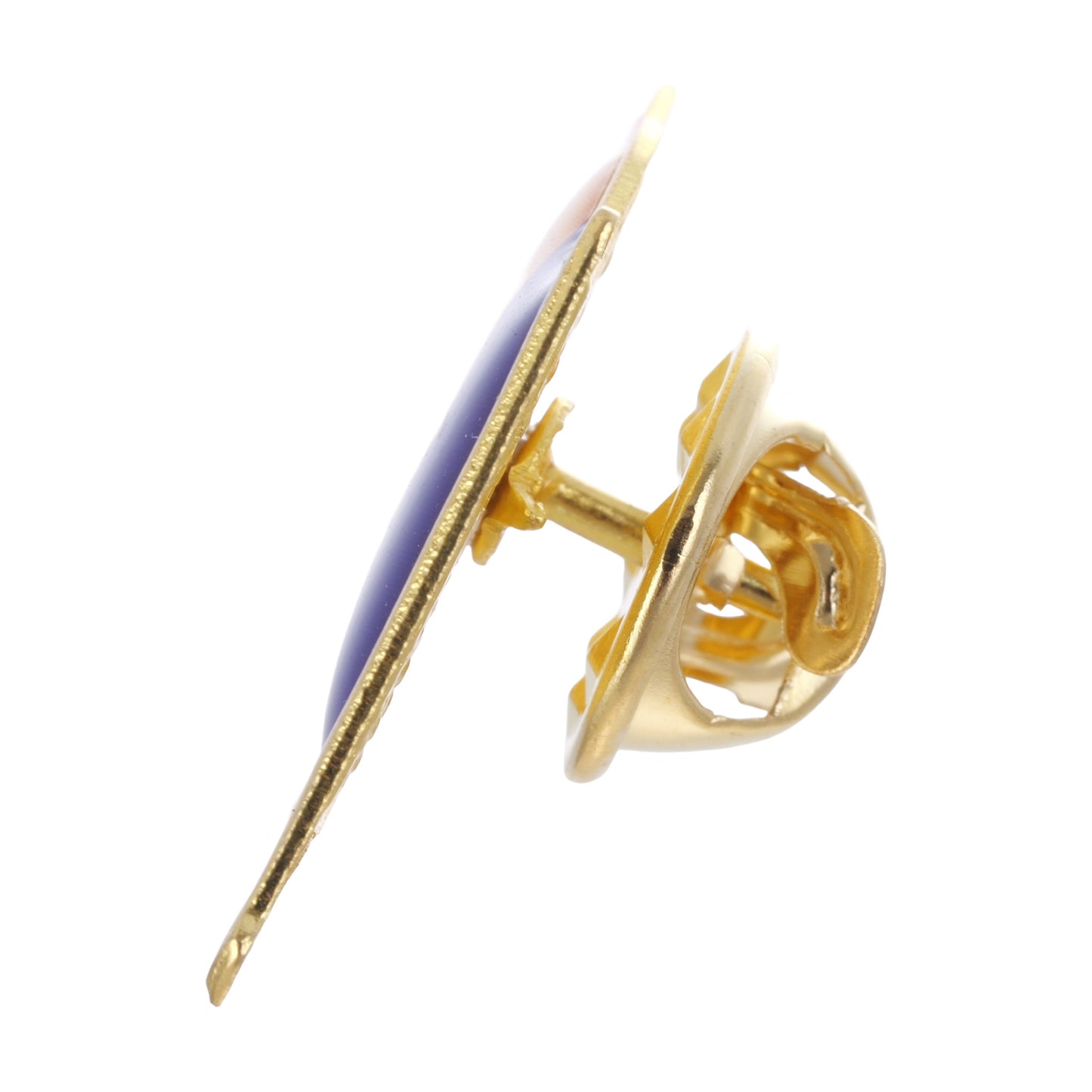Golden metal pin flag ROMANIA