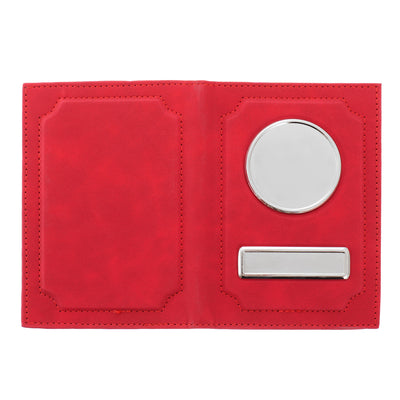 Car document wallet with logo and license plate - red