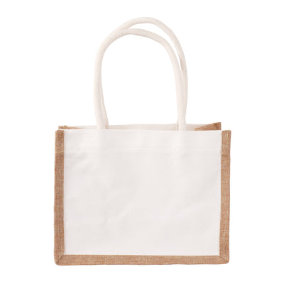 Canvas jute bag with white sides 17x22