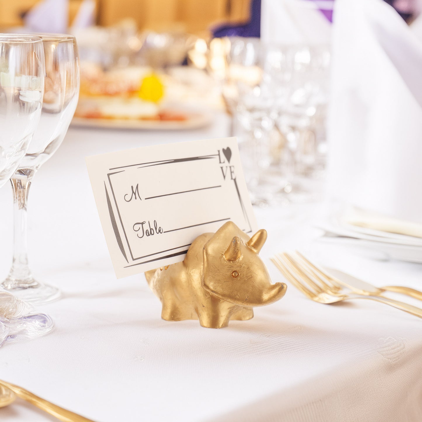 Metal holder for table numbers and place cards - DINOSAUR1