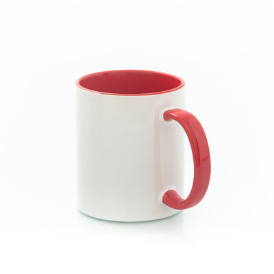 Mug with red interior handle + individual box