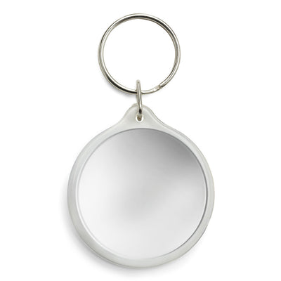 Breloc plastic insertie foto rotund 4,5cm