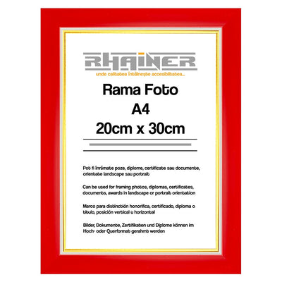 Rama foto Madrid rosu+auriu A4