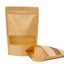 Pungi stand-up kraft cu fereastra si fermoar - maro - set 100buc