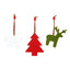 Ornament de brad rosu textil - set 10buc
