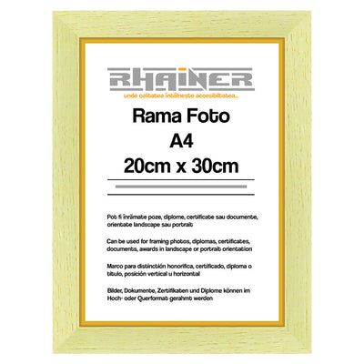 Rama foto Madrid crem+auriu A4