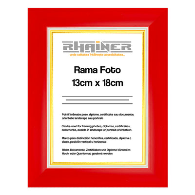 Rama foto Madrid rosu+auriu 13x18