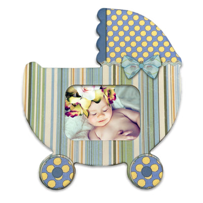 Magnet carucior bebe bleu