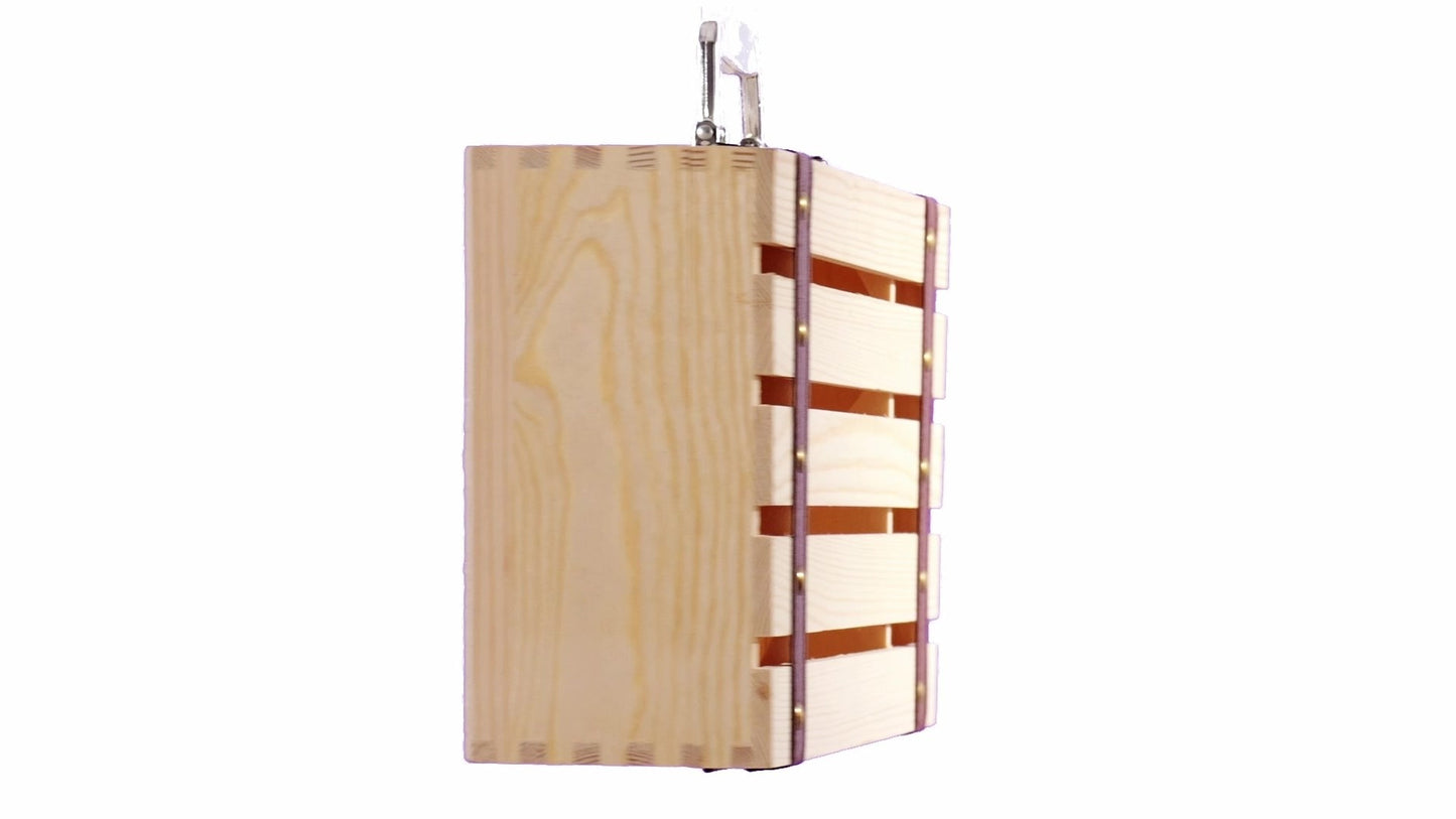 Cutie lemn tip cufar pentru 2 sticle de vin