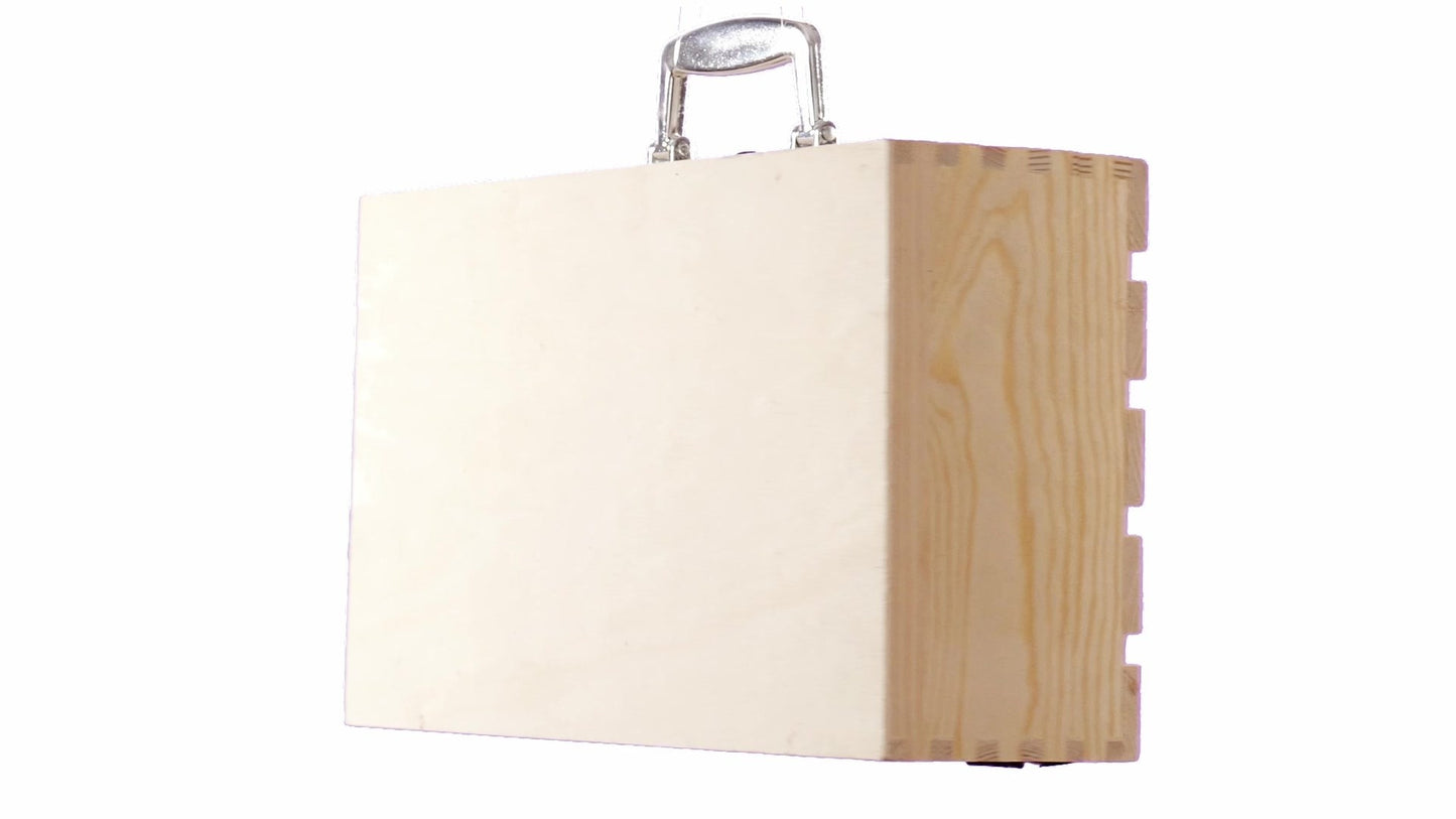 Cutie lemn tip cufar pentru 2 sticle de vin