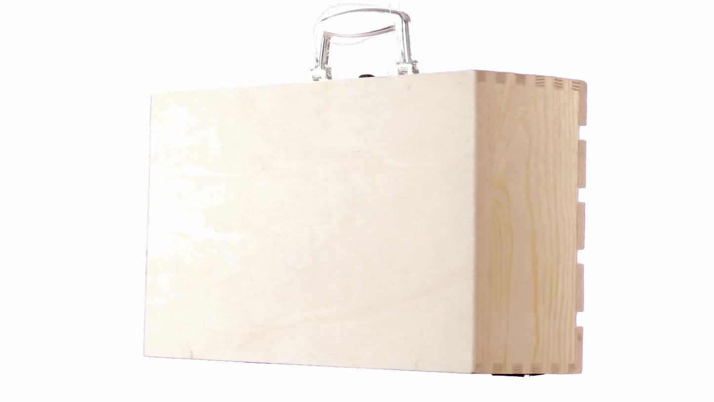 Cutie lemn tip cufar pentru 2 sticle de vin